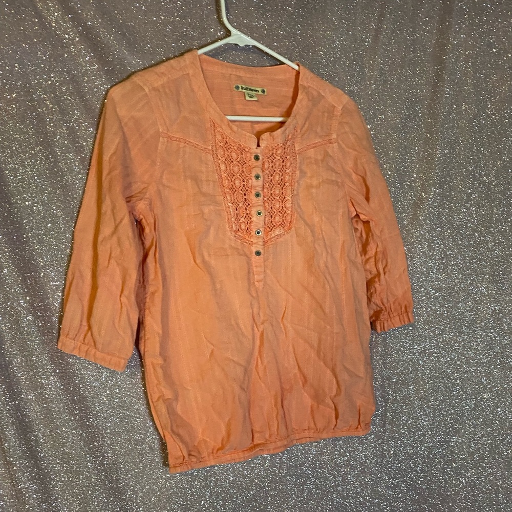 Pink button up blouse